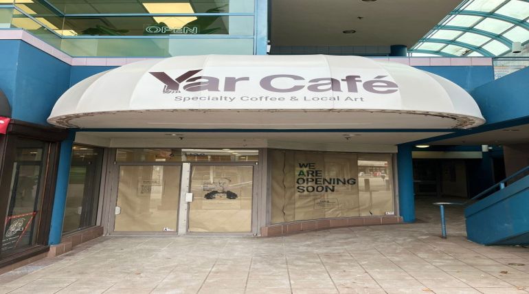 Awning Face Change & Custom Window Graphics for Café Storefront